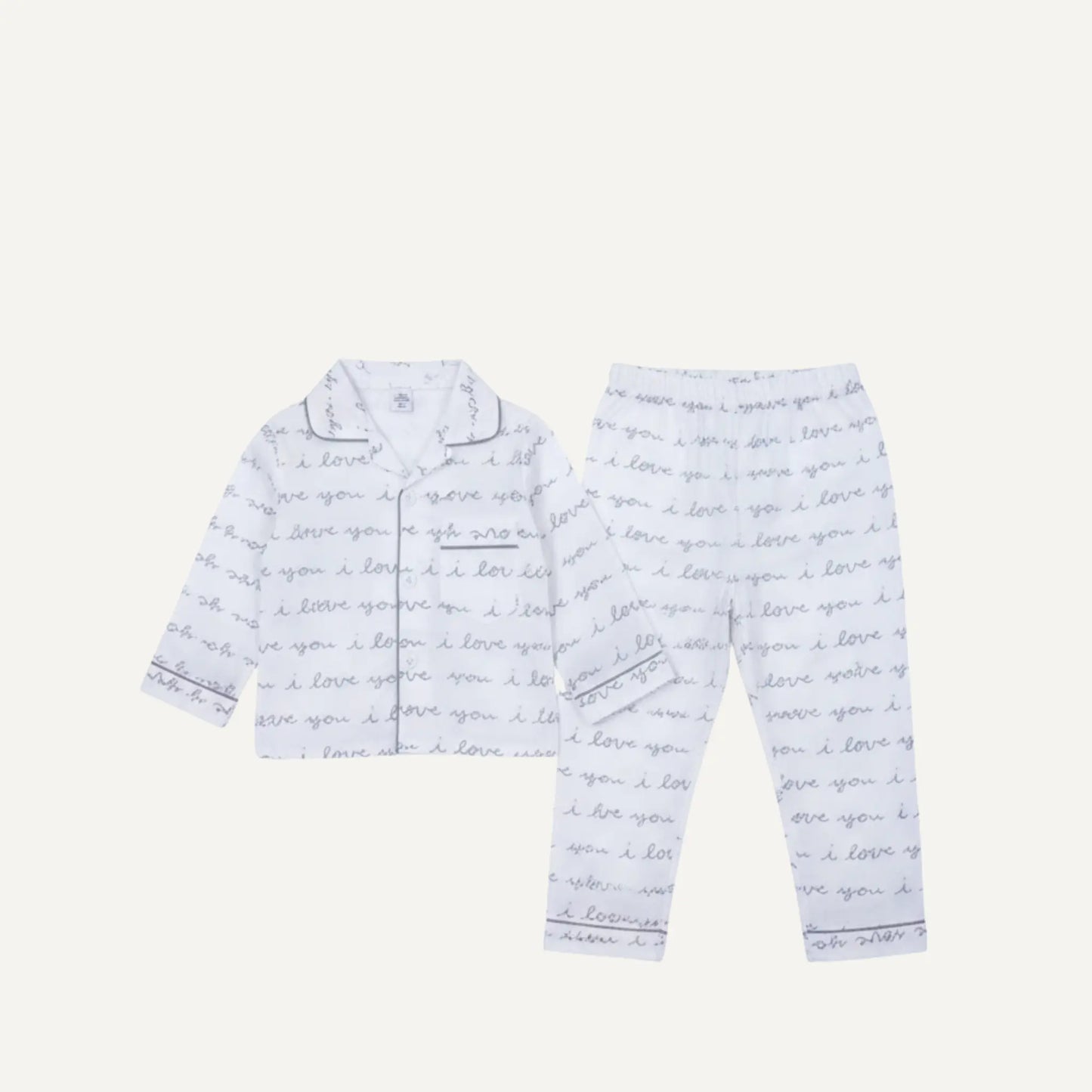 I Love You" Print Cotton Night Suit for Kids – Unisex