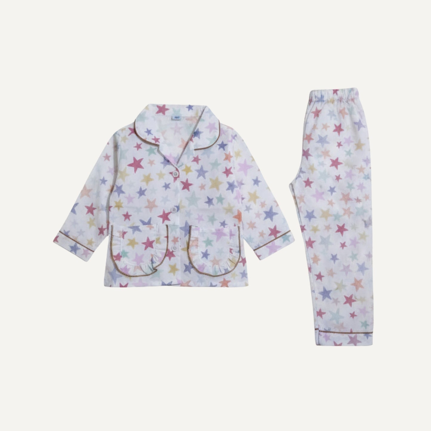 Cotton Star Print Pajama Set for Kids