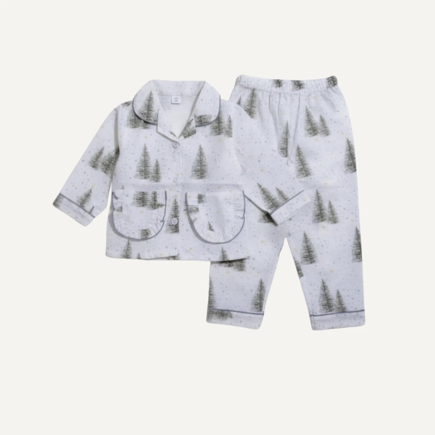 Cotton Night Suit Set for Kids – Tree Print Night Suit